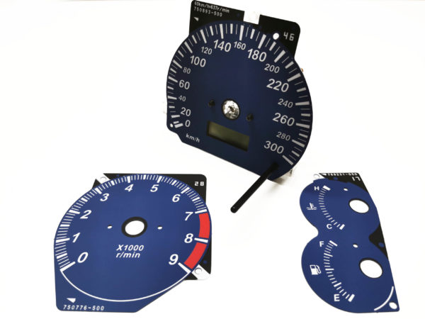 Blue Evo 6 300 kmh kph Evo 4 5 6 CP9A Tacho Speedometer full scale meter Dashfreaks