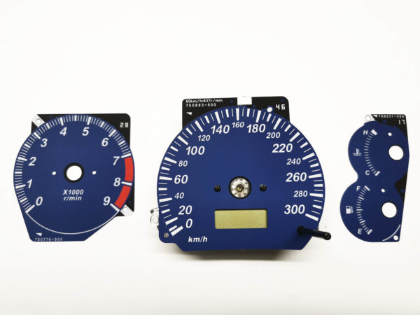 Blue Evo 6 300 kmh kph Evo 4 5 6 CP9A Tacho Speedometer full scale meter Dashfreaks