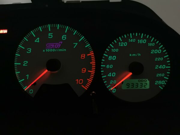 subaru impreza wrx sti v4 280 kmh kph tacho gauge cluster dials