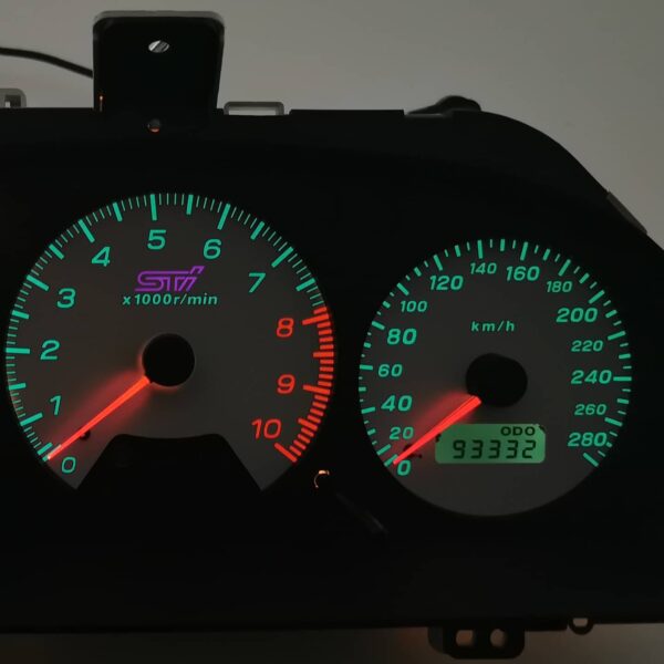 subaru impreza wrx sti v4 280 kmh kph tacho gauge cluster dials