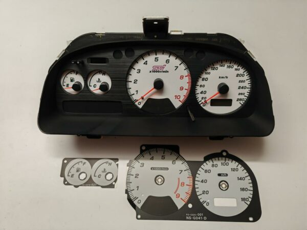 subaru impreza wrx sti v5 v6 280 kmh kph tacho gauge cluster dials