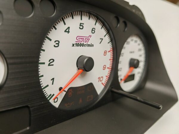 subaru impreza wrx sti v5 v6 280 kmh kph tacho gauge cluster dials