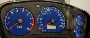 Blue Evo 6 300 kmh kph Evo 4 5 6 CP9A Tacho Speedometer full scale meter Dashfreaks